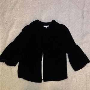 CAbi 158 Black Velvet Silk Blend Swing Jacket size medium